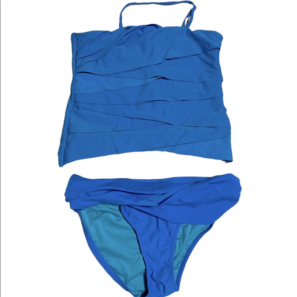 Powder Room size 9 bikini blue swim wear set